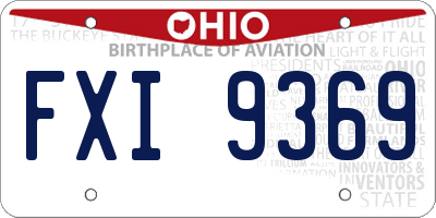 OH license plate FXI9369