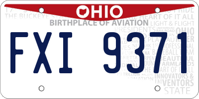 OH license plate FXI9371