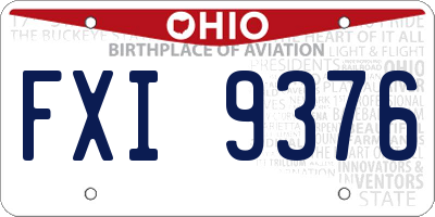 OH license plate FXI9376