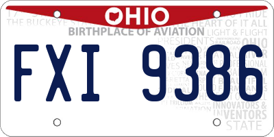 OH license plate FXI9386