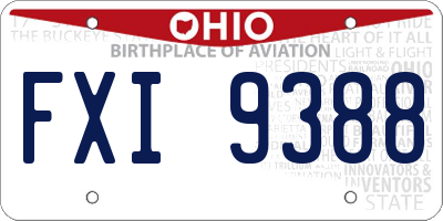 OH license plate FXI9388