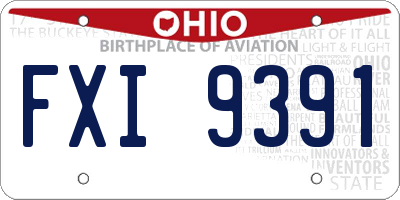 OH license plate FXI9391