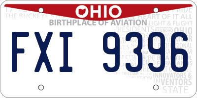 OH license plate FXI9396