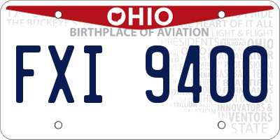 OH license plate FXI9400
