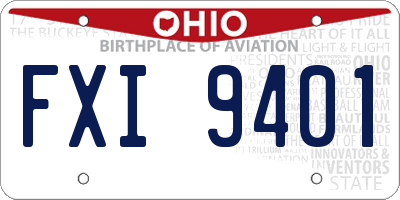 OH license plate FXI9401