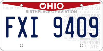 OH license plate FXI9409