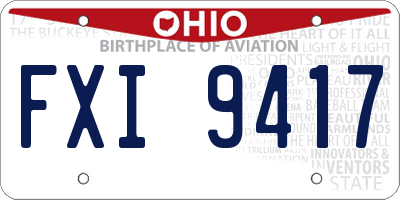 OH license plate FXI9417