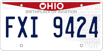 OH license plate FXI9424