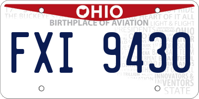 OH license plate FXI9430