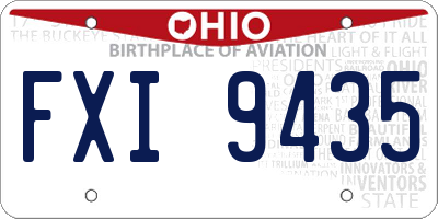 OH license plate FXI9435