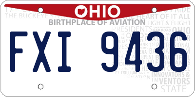 OH license plate FXI9436