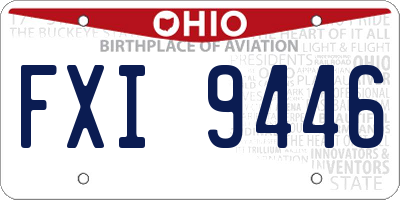 OH license plate FXI9446