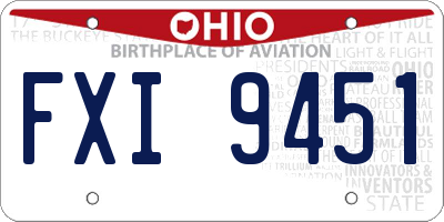 OH license plate FXI9451