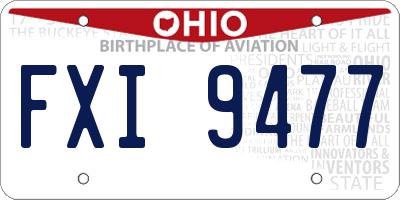 OH license plate FXI9477