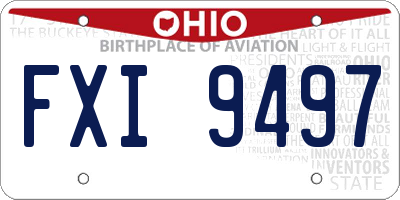 OH license plate FXI9497