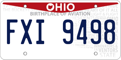 OH license plate FXI9498