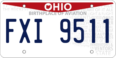 OH license plate FXI9511