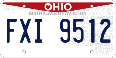 OH license plate FXI9512