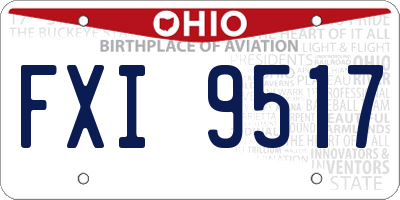 OH license plate FXI9517