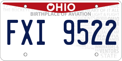 OH license plate FXI9522