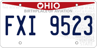 OH license plate FXI9523