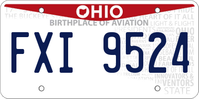 OH license plate FXI9524