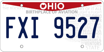 OH license plate FXI9527