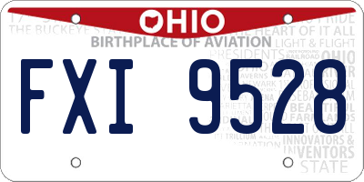 OH license plate FXI9528