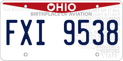 OH license plate FXI9538