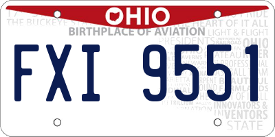 OH license plate FXI9551