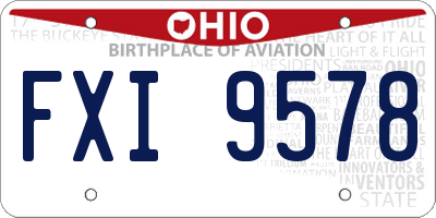 OH license plate FXI9578