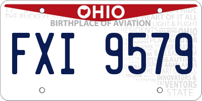 OH license plate FXI9579