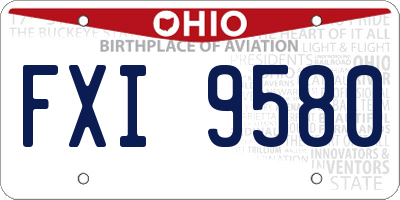 OH license plate FXI9580