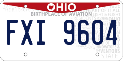 OH license plate FXI9604
