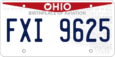 OH license plate FXI9625