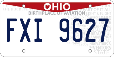 OH license plate FXI9627