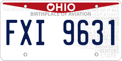 OH license plate FXI9631