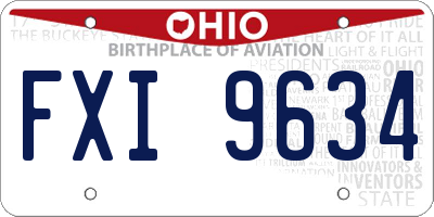 OH license plate FXI9634