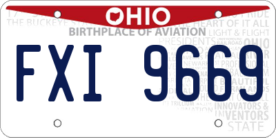 OH license plate FXI9669