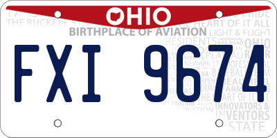 OH license plate FXI9674