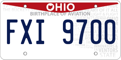 OH license plate FXI9700