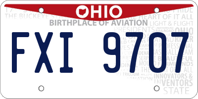 OH license plate FXI9707