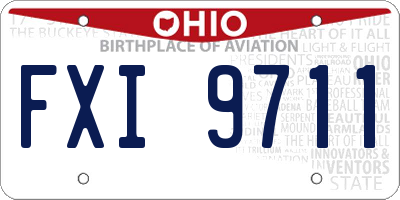 OH license plate FXI9711