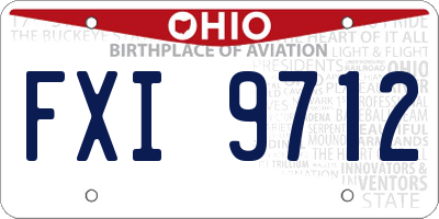 OH license plate FXI9712