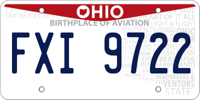 OH license plate FXI9722