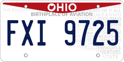OH license plate FXI9725