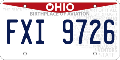 OH license plate FXI9726