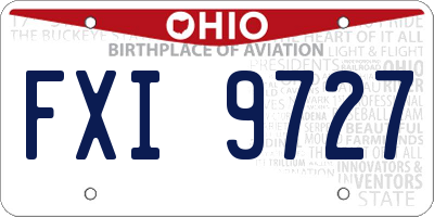 OH license plate FXI9727