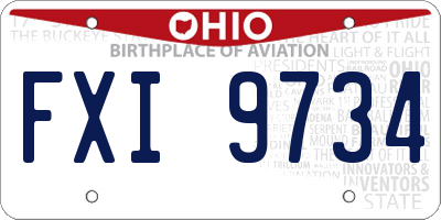 OH license plate FXI9734