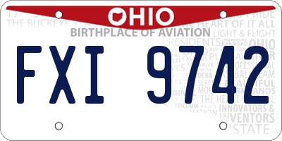 OH license plate FXI9742